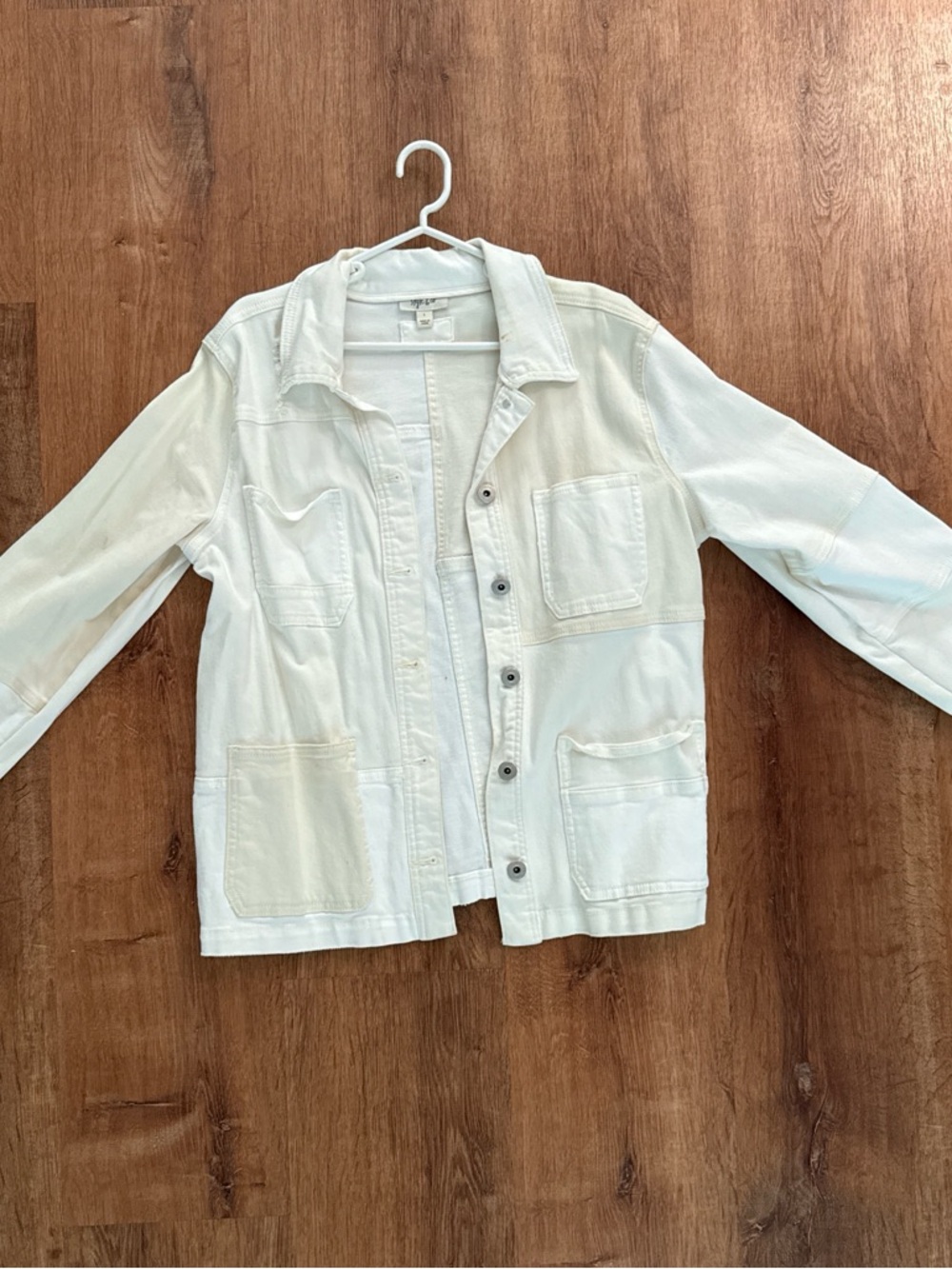 Style & Co. White Patch-Pocket Jean Jacket - Women